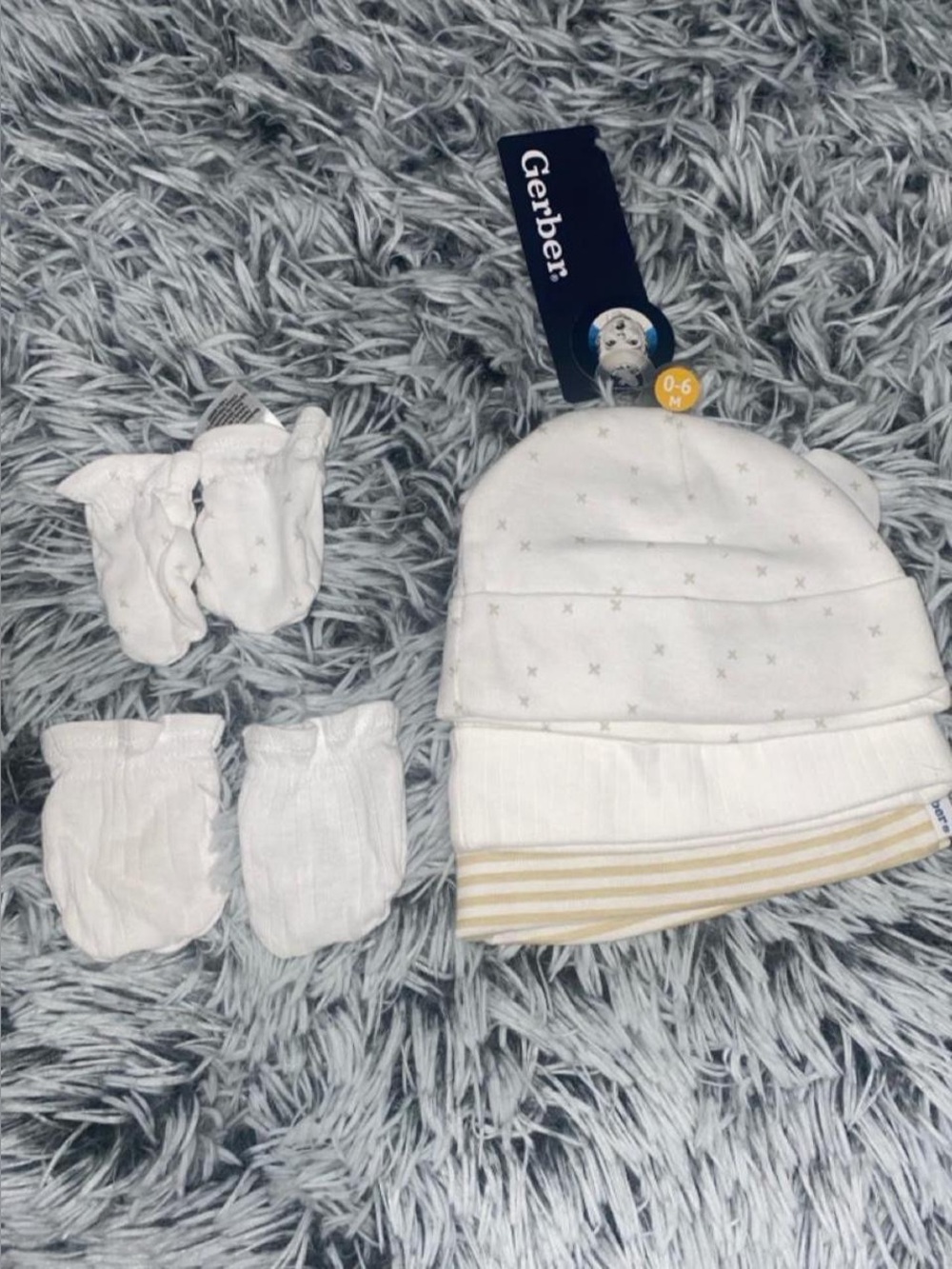 Gerber baby 100% Cotton mittens & beanies